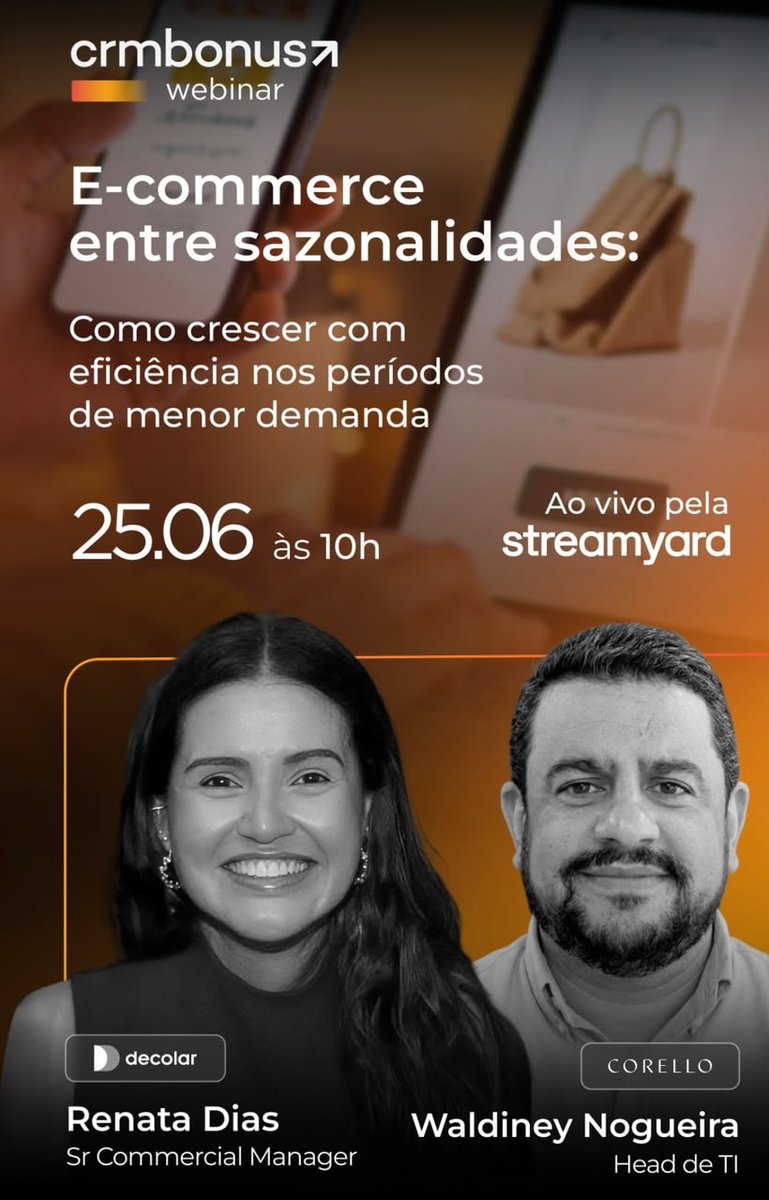 Waldiney Nogueira, Head de TI da Corello, em webinar da CRM&Bonus sobre e-commerce
